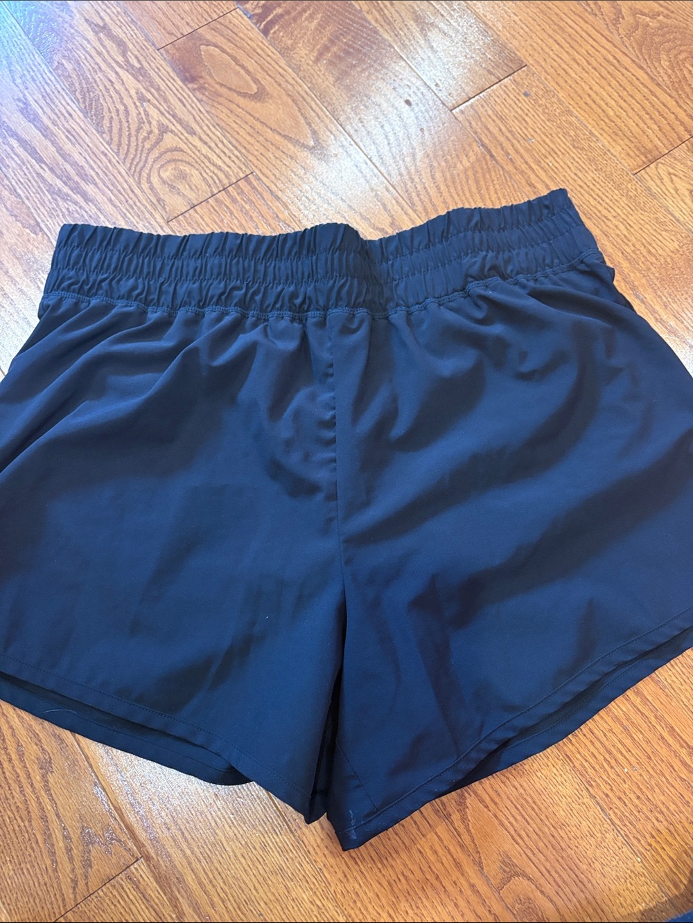 Women's Black Athletic Shorts with Elastic Waistband